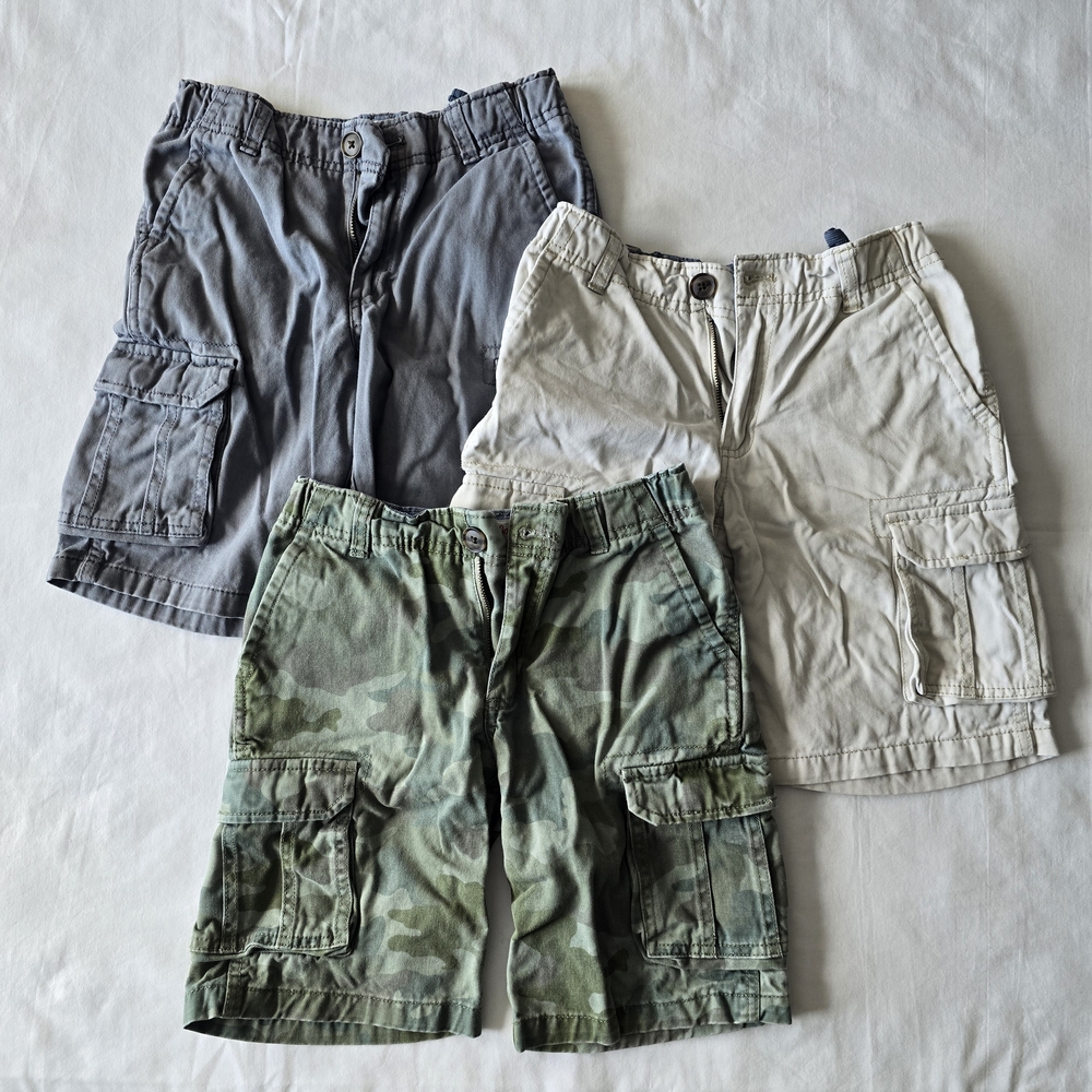 Cat & Jack Kids Cargo Shorts - Set of 3 (Gray, Cream, and Green)